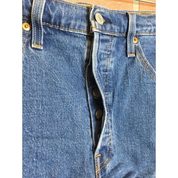 Levis 501 Womens Jean Shorts Button Fly Raw Cut Off Hem Size 31 - Picture 3 of 6